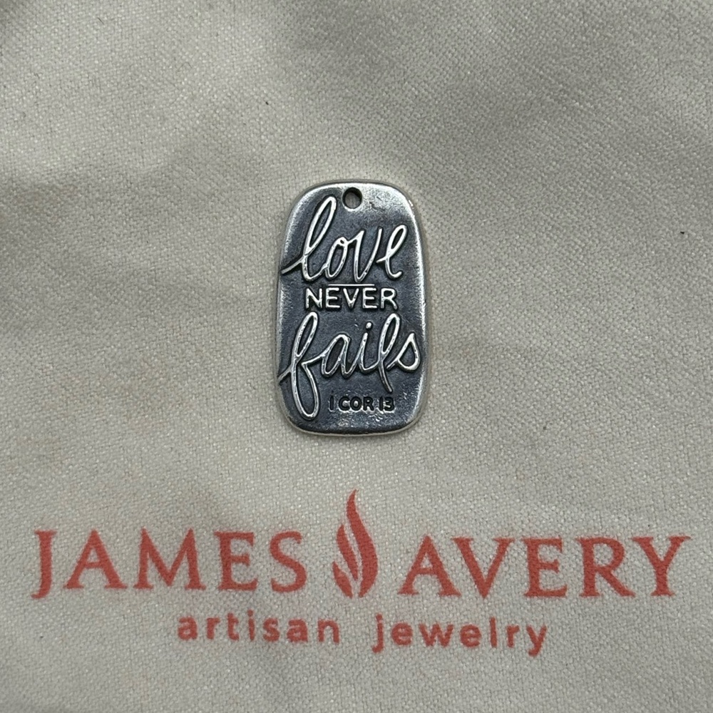 James Avery Silver “Love Never Fails” Charm